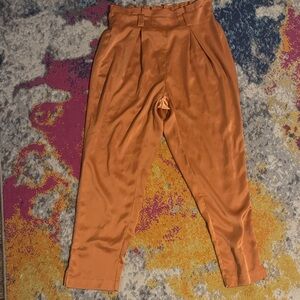 Rachel Zoe Orange Satin Trousers